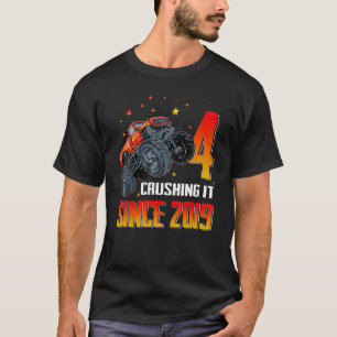 4 het doorbreken sinds 2019 Monster Truck 4th Birt T-shirt