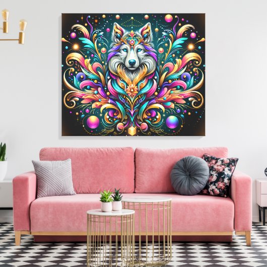 #4 Hond Abstract Canvas Afdruk (Insitu (Woonkamer))