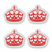 4 Houd Calm Crown Red Sticker (Voorkant)
