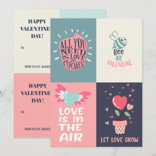 4-in-1 Valentijnse Kinder klaslokalen Feestdagenkaart
