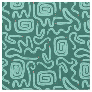 (4 inch) Green Snake Pattern Stof