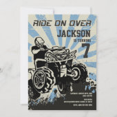 4 Invitation à l'anniversaire de la roue / Motocro (Devant)