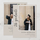 4 invitations de remise de diplômes 2025 de style  (Devant / Derrière)