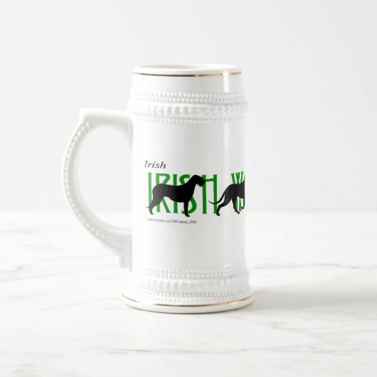 4 Irish Wolfhound Silhouettes Bierpul (Links)