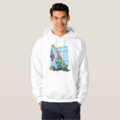 4 jaar 4e verjaardag Mobiele kraan Dinosaur Hoodie (Voorkant volledig)