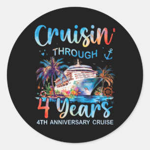 4 Jaar Cruise 4e Verjaardags Cruise Reis Ronde Sticker
