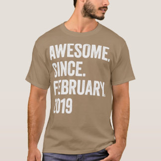 4 jaar Geweldige sinds februari 2019 4e verjaardag T-shirt