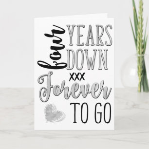 4 jaar Jubileum, 4 jaar, 4 jaar terug naar nog toe Kaart