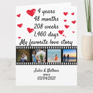 4 jaar jubileum filmstrip fotodisplay kaart