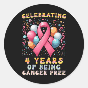 4 jaar kankervrij borstkanker ronde sticker
