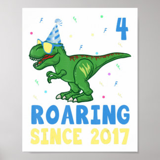 4 jaar oud, 4 jaar oud, jongens Dinosaur Kinder Gi Poster