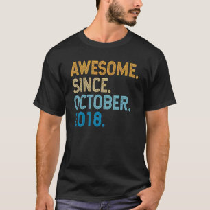 4 jaar oud Geweldige sinds oktober 2018 4e geboort T-shirt