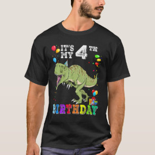 4 jaar oud Het is mijn vierde verjaardag Dinosaur  T-shirt