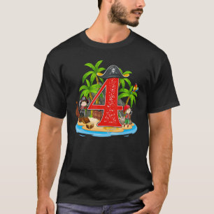 4 jaar oud Piraat Birthday Arr Pirates Ship Arr 4t T-shirt