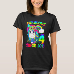 4 jaar oud Unicorn 4e verjaardag Unicorn meisje Si T-shirt