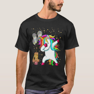 4 jaar oud Unicorn Dabbing 4nd Birthday Girl Part T-shirt