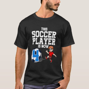 4 Jaar Oud Voetballer Jongen Voetbal Verjaardag T-shirt