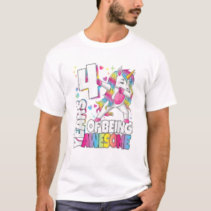 4 Jaar Oude Eenhoorn 4 Jaar Wezenlijk 4e Verjaarda T-shirt