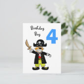 4 jaar oude piraat jongen briefkaart (Staand voorkant)