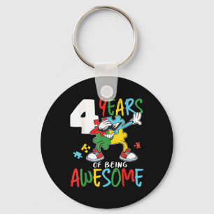 4 Jaar Oude Verjaardag Autistische Jongens Meisje Sleutelhanger