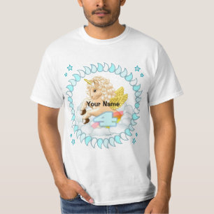 4 jaar oude Verjaardag Eenhoorn verjaardag gewoont T-shirt
