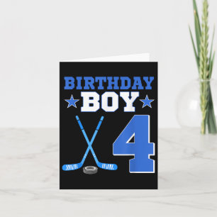 4 Jaar Oude Verjaardag Jongen 4e Verjaardag IJshoc Kaart