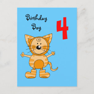 4 jaar oude verjaardag jongen briefkaart