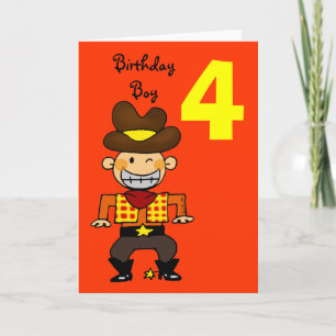 4 jaar oude verjaardag jongen kaart