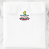 4 jaar oude verjaardagsCake Ronde Sticker (Tas)