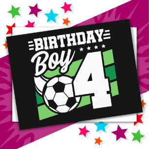 4 Jaar Oude Voetbalfeest 4e Verjaardag Jongen Briefkaart