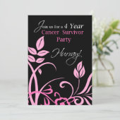 4 jaar Uitnodiging voor kankeroverlevende partij (Staand voorkant)