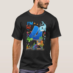 4 Jaar Verjaardag Walvis Vis Zee Verjaardag Jongen T-shirt