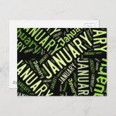 4 januari Leaf Clover Briefkaart (Voorkant / Achterkant)