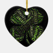 4 januari Leaf Clover Keramisch Ornament (Voorkant)