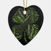 4 januari Leaf Clover Keramisch Ornament (Links)