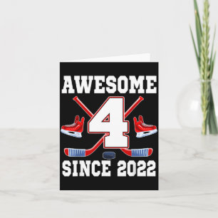 4 Jaren Geweldig Sinds 2022 Hockey Thema Verjaarda Kaart