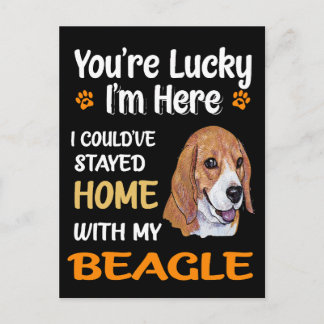 4 Je hebt geluk thuis met mijn Beagle Briefkaart