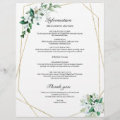 4 Jours Programme de Mariage Géométrie Verdure (Dos)