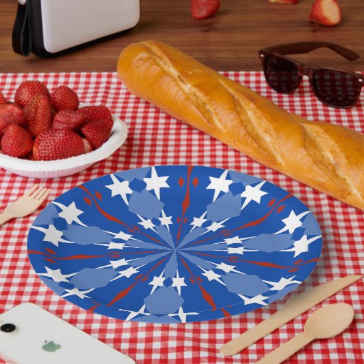 4 juillet 002 Assiette en papier (Pique-nique)