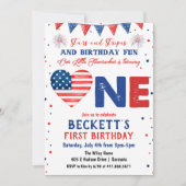 4 juillet 1er anniversaire Invitation (Devant)