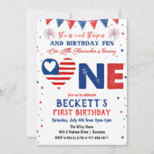 4 juillet 1er anniversaire Invitation (Devant)