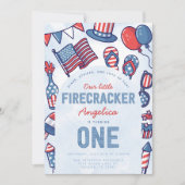 4 juillet 1er anniversaire Invitation de fête (Devant)