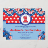 4 juillet 1er Invitation à l'anniversaire (Devant / Derrière)