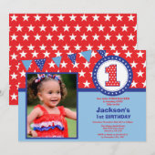 4 juillet 1er Invitation à l'anniversaire (Devant / Derrière)