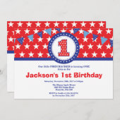 4 juillet 1er Invitation à l'anniversaire (Devant / Derrière)