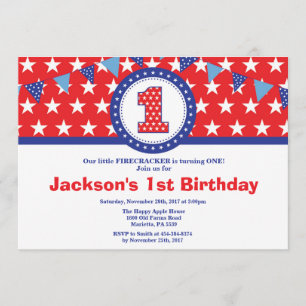 4 juillet 1er Invitation à l'anniversaire