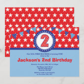 4 juillet 2e Invitation d'anniversaire (Devant / Derrière)