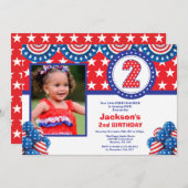 4 juillet 2e Invitation d'anniversaire (Devant / Derrière)