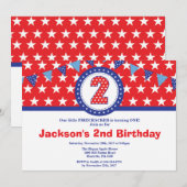 4 juillet 2e Invitation d'anniversaire (Devant / Derrière)