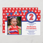 4 juillet 2e Invitation d'anniversaire (Devant / Derrière)